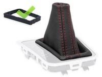 фото thumb №1, Vw passat b8 2014-2023 dsg чохол зміни коробки передач шкіра червоний нитки рамка