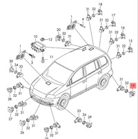 фото thumb №1, Корзина крепление датчик pdc зад левый внешний vw touran рестайлинг 10-15