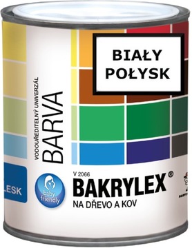 Farba do drewna metalu Bakrylex 0,7kg połysk Biała