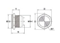фото thumb №11, Індикатор панелі розподільчої led 12v 22mm жовта