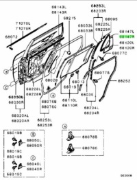 фото thumb №9, Уплотнитель, дверь правая, окно стационарные, правое mitsubishi lancer mr556062