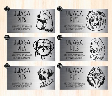 Tabliczka 20x10 cm UWAGA PIES Doberman LAMINAT Z GRAWEREM