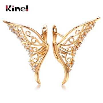 Роскошные серьги da из белого золота Kinel из розового золота 585 пробы