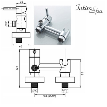 Смеситель Bidetta ASTO с ручкой IntimSPA-A