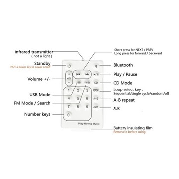 Przenośny odtwarzacz CD Radio FM Bluetooth hifi