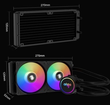ВОДЯНОЕ охлаждение AIGO 2x 120 RGB AM3+ AM3 AM4 INTEL LGA 2066 1150 1155 1151