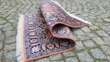 INDO GHOM LŚNIĄCY PERSKI DYWAN TKANY JEDWAB 62/104