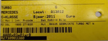 фото thumb №8, Турбонагнітач 1,8 mercedes a2710903380 al0066 84335 km