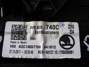 фото thumb №6, Спідометр  європа stbdb skoda fabia iii 1.0 mpi