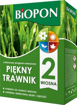 КРАСИВЫЙ ГАЗОН BiOPON удобрение для газонов, круглогодичная программа удобрений 4 x 2 кг