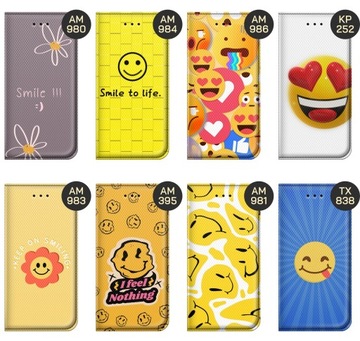 ETUI Z KLAPKĄ DO REALME 8 / 8 PRO WZORY UŚMIECH SMILE EMOJI FUTERAŁ CASE