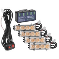 фото thumb №1, 4x stroboskopowa лампа led помаранчева pomoc евакуатор 12-24v kogut з пульт