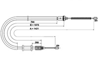 фото thumb №1, Ate трос тормоза ручного nissan kubistar renault