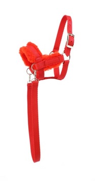 Недоуздок Mustang Hobby Horse на подкладке + поводья, размер (А3), красный
