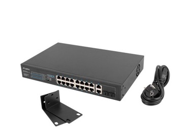 КОММУТАТОРНАЯ СТОЙКА 16x100 МБ POE+/2X COMBO 19 дюймов, 250 Вт