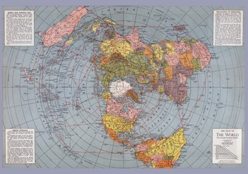 Карта плоской Земли — полярная азимутальная равноудаленная проекция AirMap — 50x40