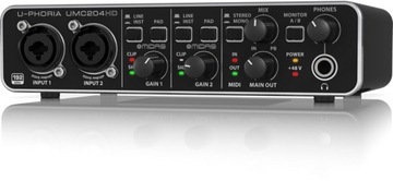 Аудиоинтерфейс Behringer UMC204HD USB MIDI 2x4