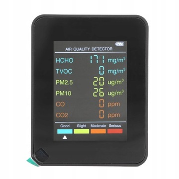МОНИТОР КАЧЕСТВА ВОЗДУХА ДЕТЕКТОР УГЛЕОКСИДА CO2 TVOC HCHO PM2,5 PM10