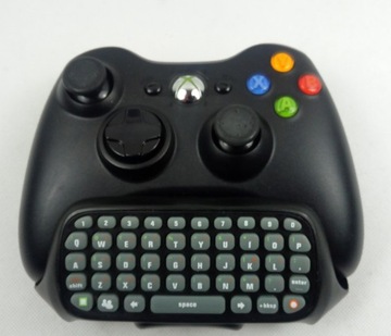 ОРИГИНАЛЬНЫЙ БЕСПРОВОДНОЙ Xbox 360 Pad ЧЕРНЫЙ X360 + КЛАВИАТУРА CHATPAD X360