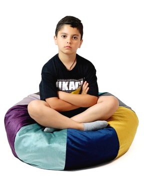 Ogromna pufa sensoryczna OTOMANA welur 90 cm XL