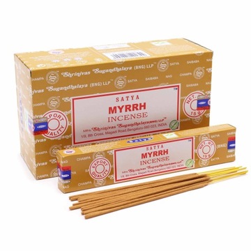 INDYJSKIE KADZIDEŁKA PYŁKOWE SATYA MYRRH 12 op x 15 g MIRRA