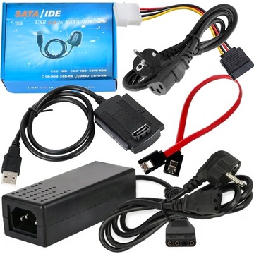 УНИВЕРСАЛЬНЫЙ USB-АДАПТЕР ДЛЯ IDE 3,5-дюймовых 2,5-дюймовых дисков SATA ATA, БЛОК ПИТАНИЯ 2,5 А