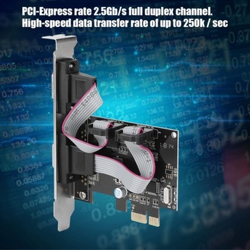 2-portowy konwerter portu szeregowego pci-e na rs232 Adapter kontrolera pci express