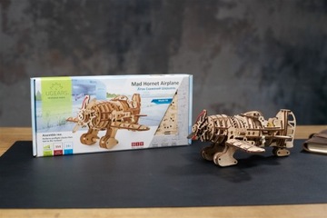 Самолет Mad Hornet UGEARS ДЕРЕВЯННАЯ МЕХАНИЧЕСКАЯ 3D МОДЕЛЬ ДЛЯ СБОРКИ