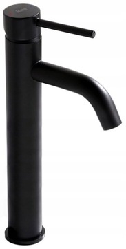 Высокий смеситель для раковины ЧЕРНЫЙ LUNGO BLACK Rea