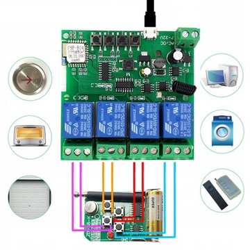 Sonoff 4CH DC 5-32 В WiFi + RF 433 МГц без напряжения