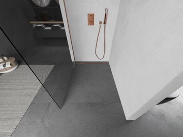 MEXEN KIOTO L ŚCIANKA PRYSZNICOWA WALK-IN 60 x 200 CM MIEDŹ szkło 8 mm