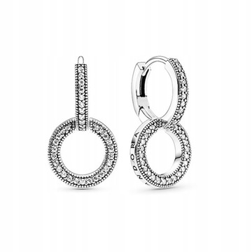 Серьги из серебра 925 пробы с двойным обручем