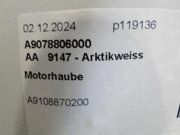 фото thumb №9, Mercedes sprinter 907 910 капот крышка двигателя a9078806000 147 arktikweiss