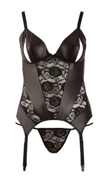 СЕКС-КОРСЕТ ДЛЯ ОТКРЫТОЙ ГРУДИ SEX WETLOOK LUX 3XL