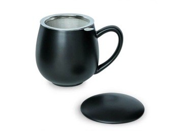 Matowy kubek na herbatę z pokrywką 350ml dla szefowej szefa mega fajny gift