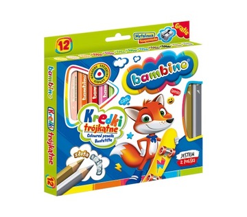 Треугольные карандашные мелки толстые 12к Bambino