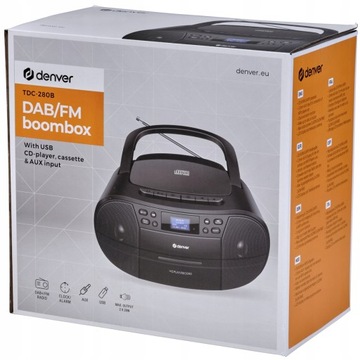 Бумбокс Радио CD ДЕНВЕР кассеты DAB+ FM AUX USB BT ЧЕРНЫЙ