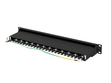Патч-панель Lanberg 19 24xRJ45 1U черный экран кат.7