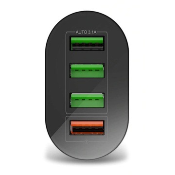 Быстрое зарядное устройство Alogy 4x USB Quick Charge 3.0, 2,4 А, черный