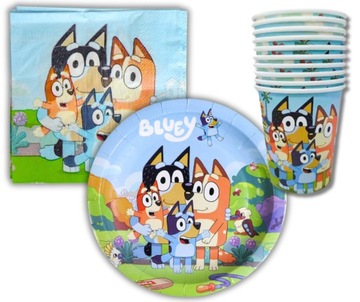 ТАРЕЛКИ, КРУЖКИ, САЛФЕТКИ Bluey Bingo BIRTHDAY 40 шт.