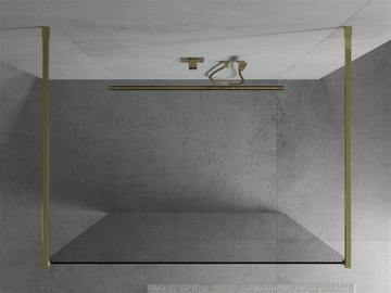 MEXEN KIOTO ŚCIANKA PRYSZNICOWA WOLNOSTOJĄCA 170 x 200 ZŁOTA szkło 8 mm