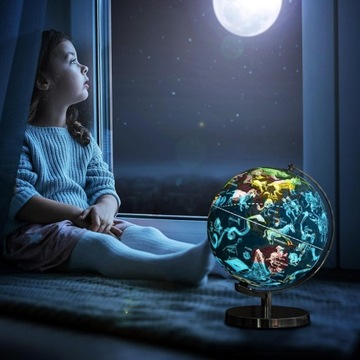 globus szkolny fizyczny mapa Ze światłem LED glob konstelacyjny 29cm 3w1