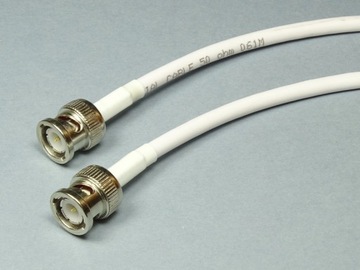 Przyłącze kabel RG58 50Ohm wtyk BNC na wtyk BNC białe 21m