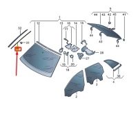 фото thumb №1, Audi a3 sportback 8y правий лобове скло молдинг кронштейн 8y0845454