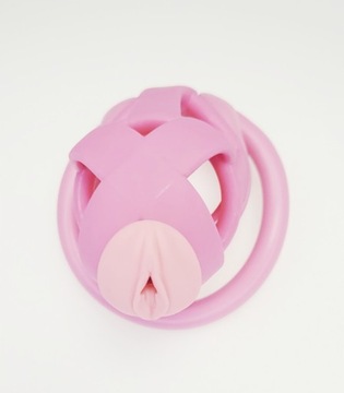 Mały Różowy Pas cnoty, Chastity Cage 4 Oringi Dilator M