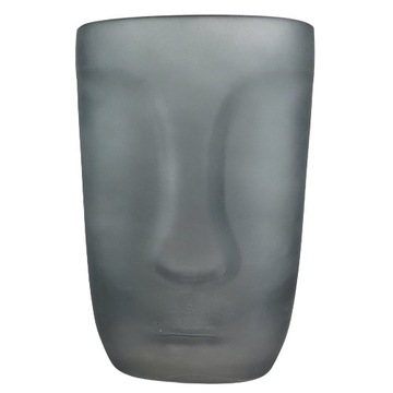 WAZON OSŁONKA TWARZ SZARY SZKŁO 20CM