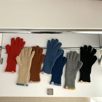Pure Color Knitted Woolen Gloves Female Winter Screen Student Riding Split