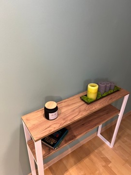 Стол консольный, Стол консольный, Туалетный столик LOFT 70х25х87 Дуб Белый