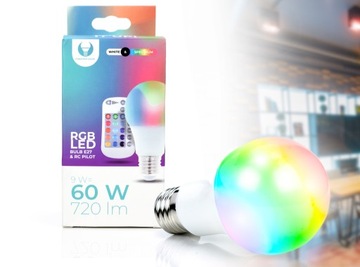E27 ЛАМПА ГРУБАЯ С ГЛАДКОЙ РЕЗЬБОЙ RGB+W ДИСТАНЦИОННЫЙ НАГРЕВАТЕЛЬНЫЙ