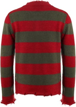 NUWIND Freddy Krueger sweter w paski, dzianinowy sweter, koszmar na ulicy